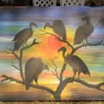 A Vulture Painting presented to our hosts Ol Pejeta Conservancy