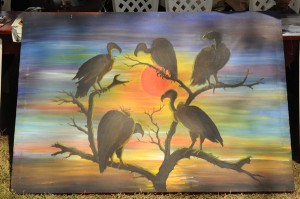 A Vulture Painting presented to our hosts Ol Pejeta Conservancy