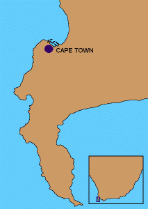 Map of the  Cape Peninsula and it's place in South Africa