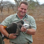 André Botha with a Lapped-faced Vulture
