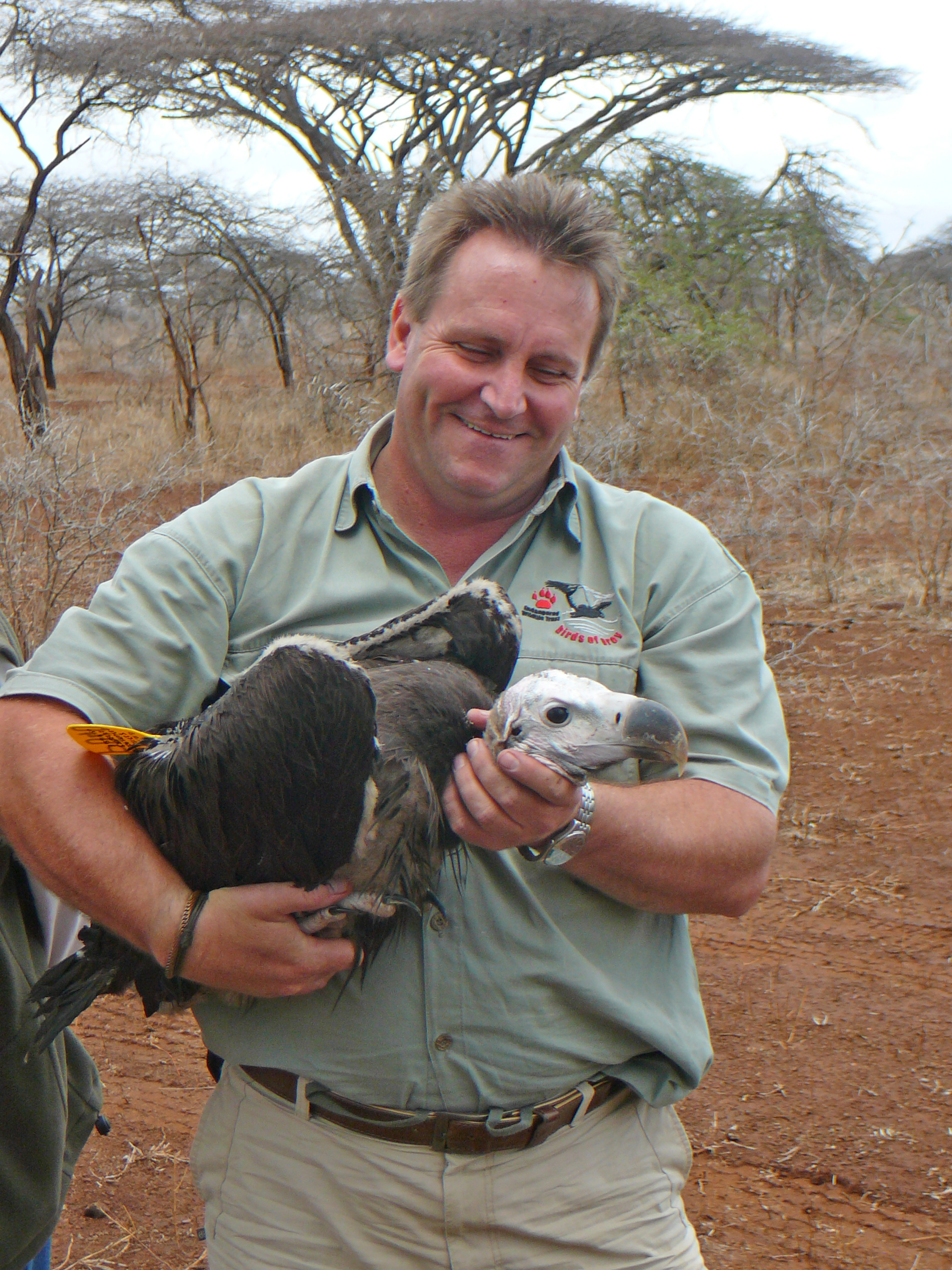 André Botha with a Lapped-faced Vulture